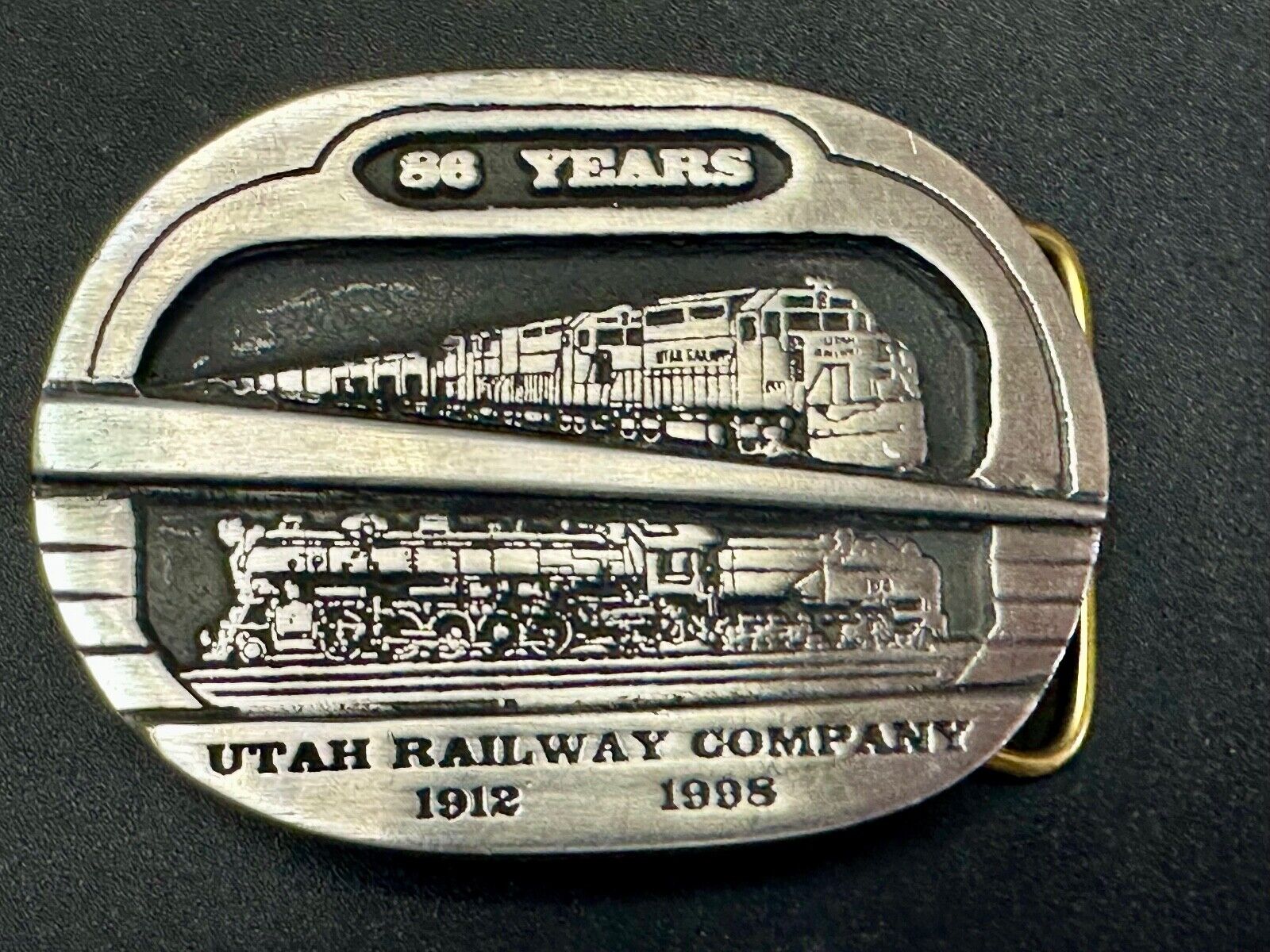 Utah Railway Co Vtg Train Railroad 86 Years - Gary Prazen Sculpture Belt Buckle