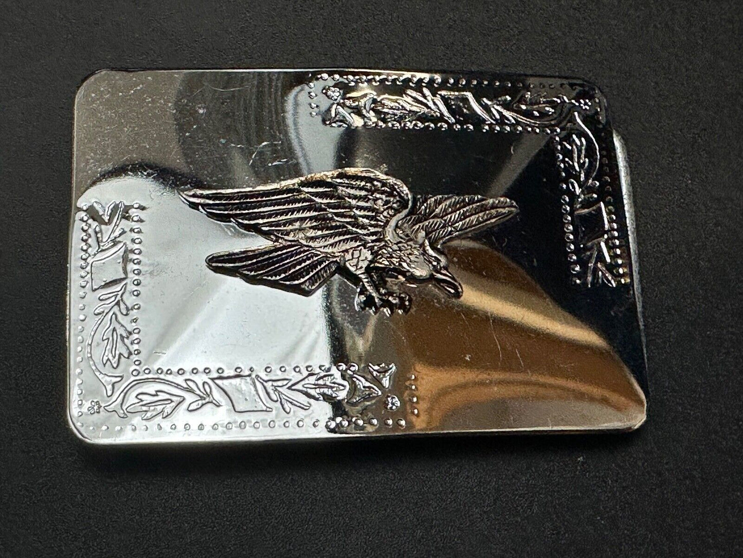 Vintage Hunting Flying Majestic Eagle on western mirrored two tone belt buckle