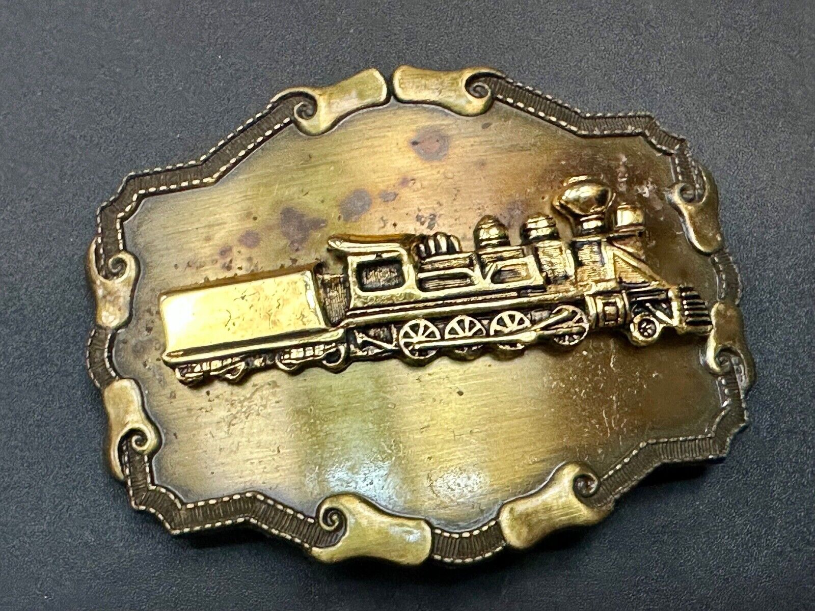 70's Raintree Steam Locomotive Belt Buckle Vintage Collectors RR Railroad Trains