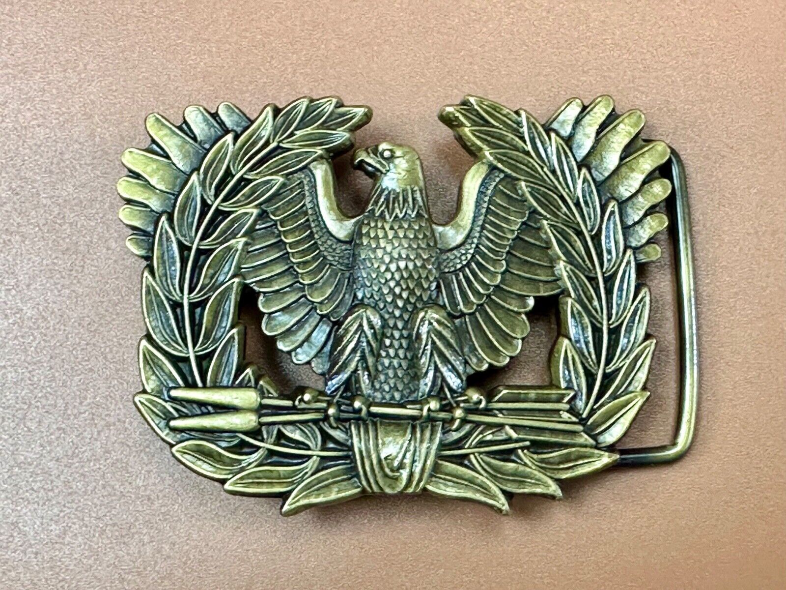 All American Emblem - Majestic Eagle, Arrows, Olive Branch cutout belt buckle