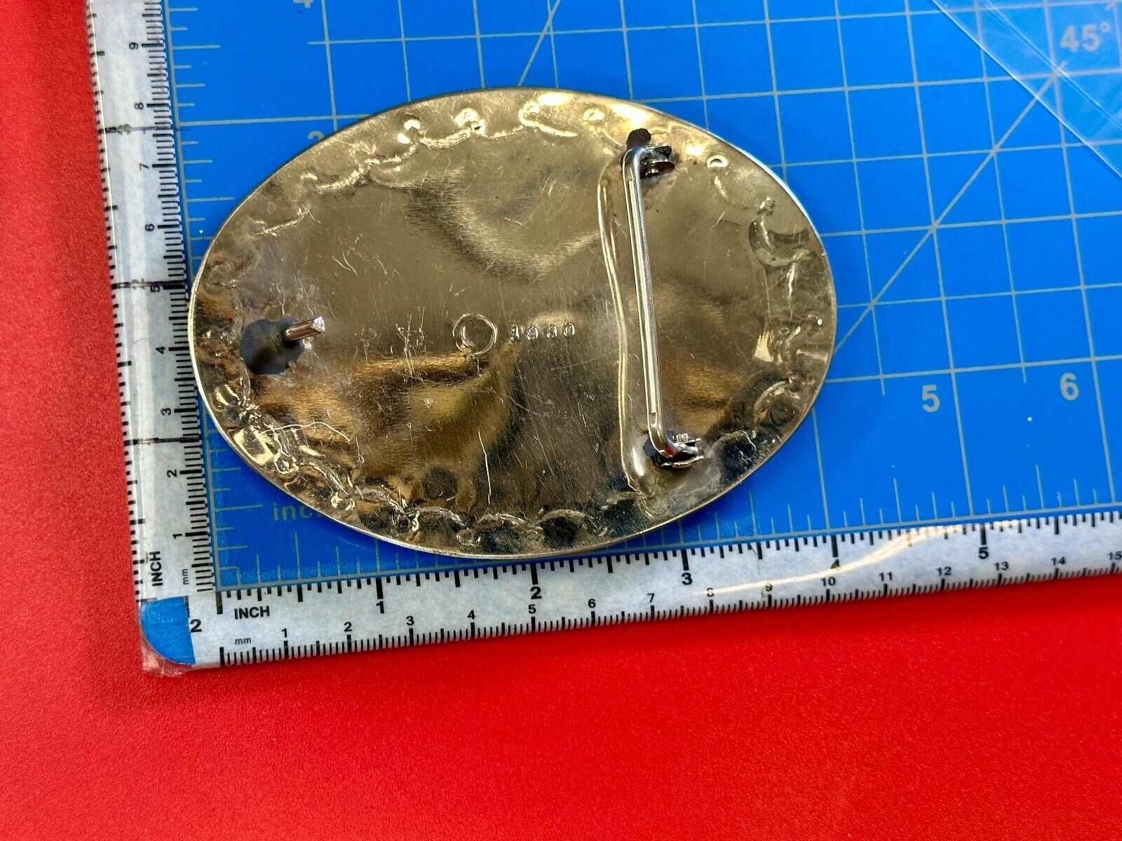 Unique 1980 signed multipal turquoise stones & Feathers belt buckle