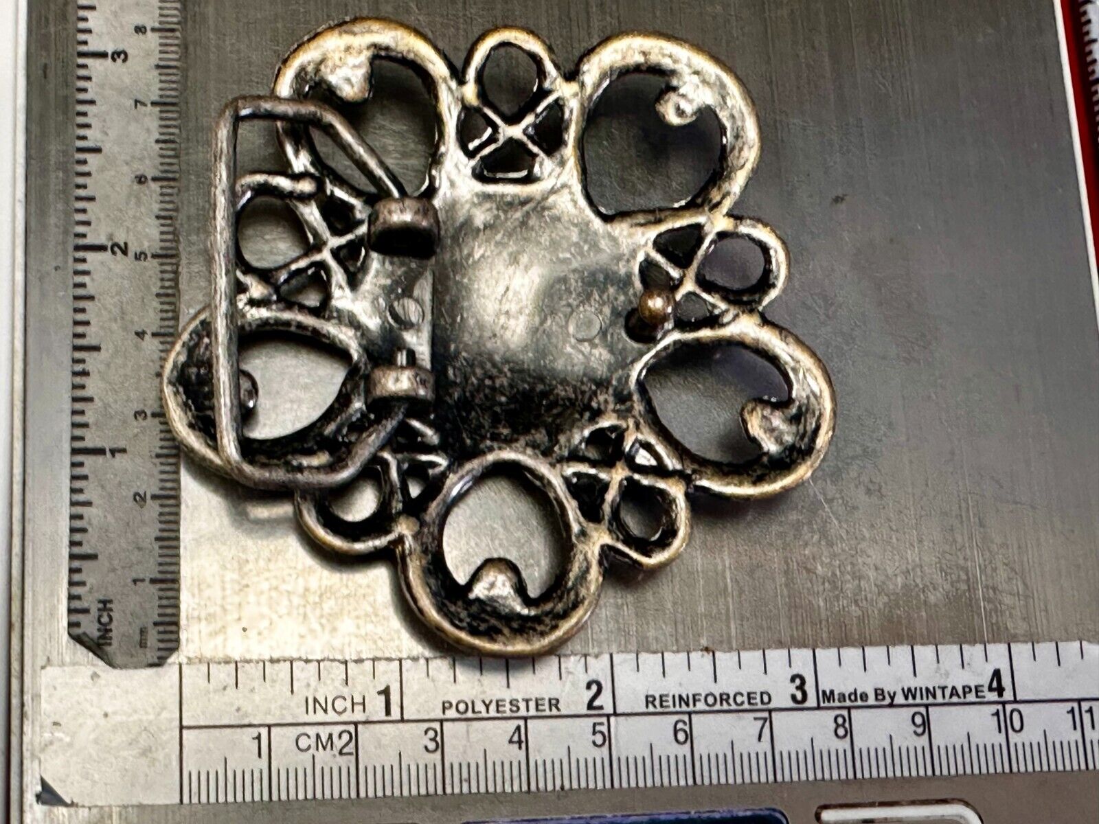 Beautiful Antique?  Abstract Swirl Flower See-Through Hippy Vibe Belt Buckle