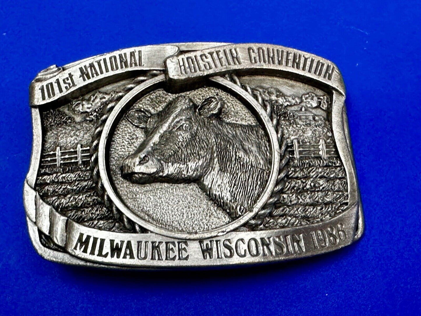 101st Holstein Convention The Dairy Shrine Milwaukee Wisconsin 1986 Belt Buckle