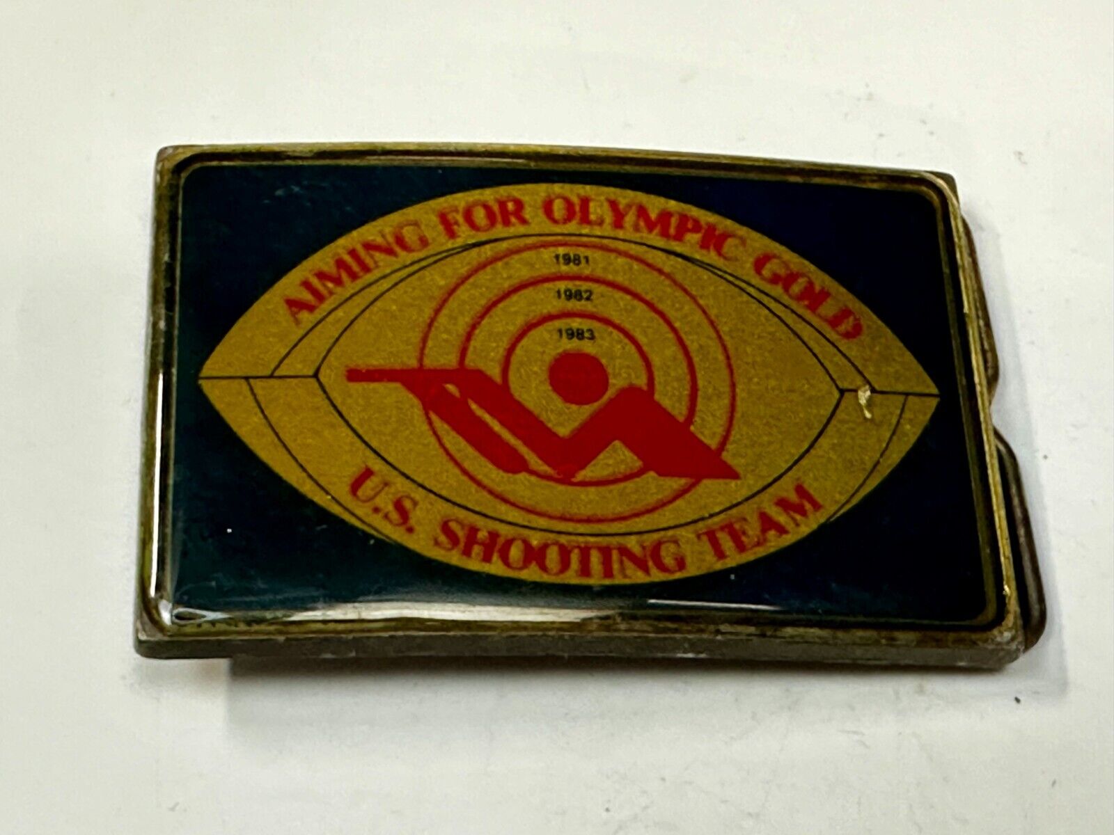 US Shooting Team Los Angeles 1984 Aiming for Olympic Gold Vintage Belt Buckle