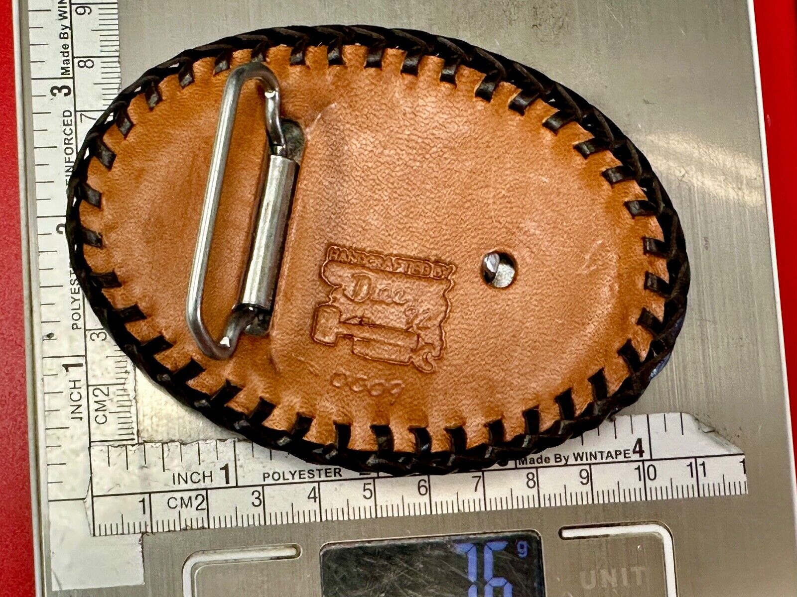 TOBW Vintage 1992 Handcrafted DEE #0009 Leather belt buckle
