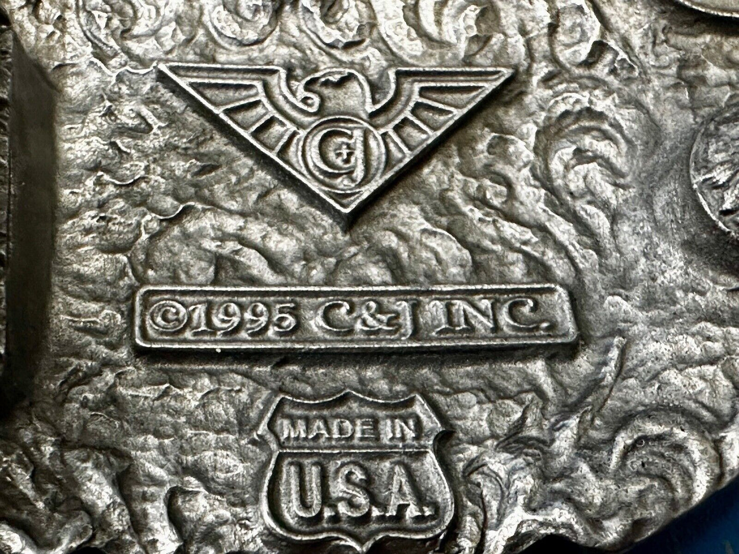 Tripple 3 Hearts. Western Three Heart shaped Vtg. 1995 cutout Belt Buckle by C&J
