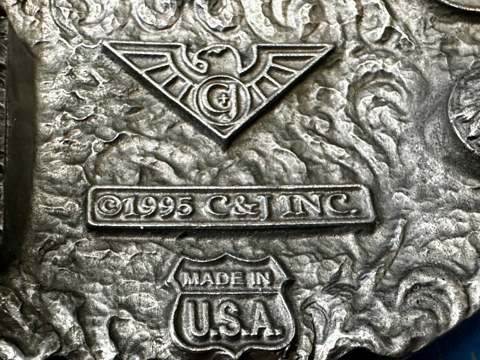 Tripple 3 Hearts. Western Three Heart shaped Vtg. 1995 cutout Belt Buckle by C&J