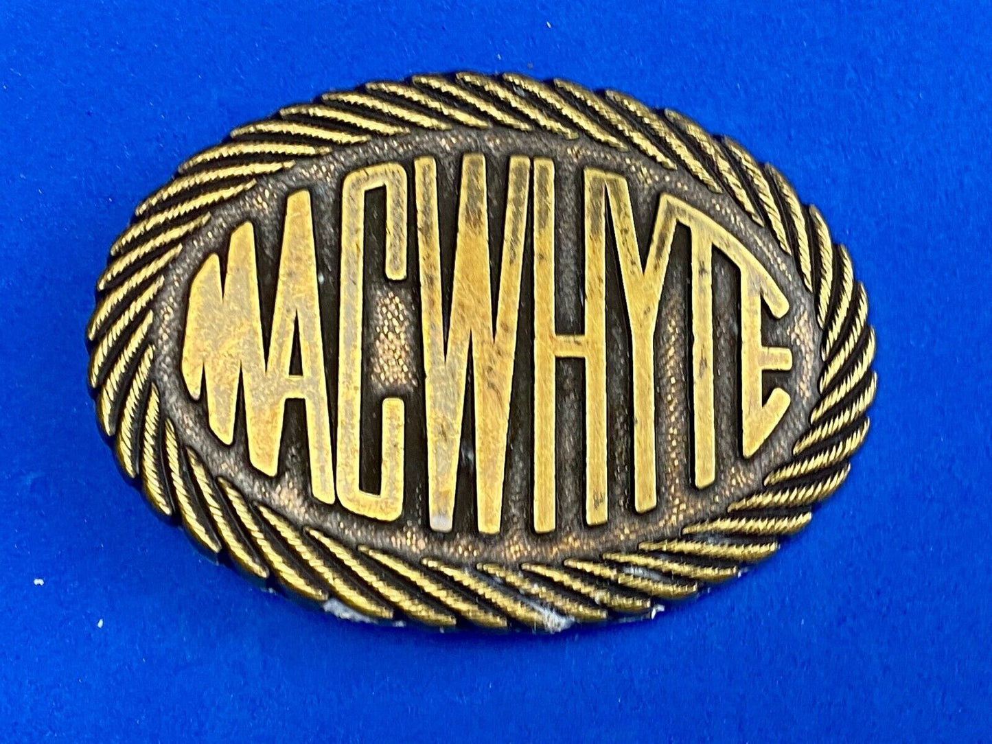 Vintage Macwhyte Belt Buckle Canadian Wire Rope & Specialty Cable Manufacturer 
