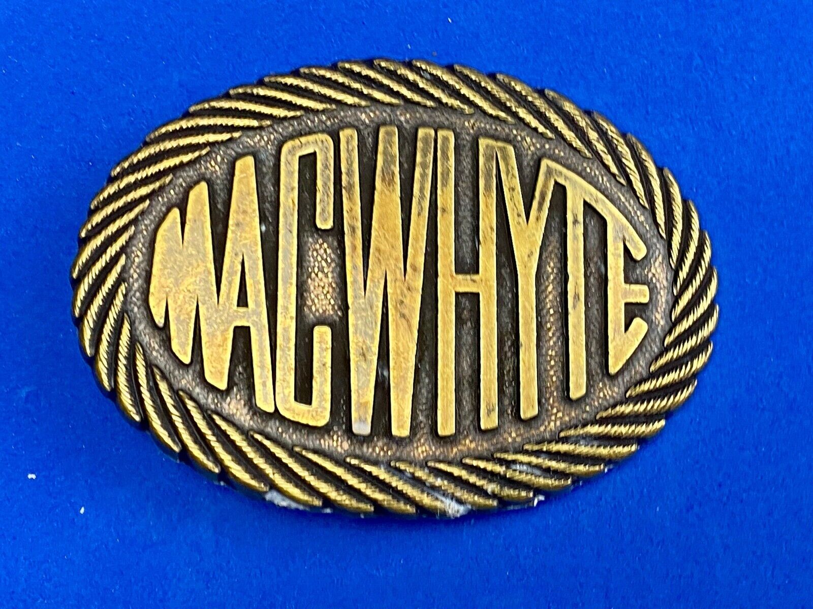 Vintage Macwhyte Belt Buckle Canadian Wire Rope & Specialty Cable Manufacturer 