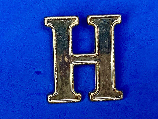 Vintage Best signed Alphabet Letter   H   nitial Letter Silver  Color Brooch Pin