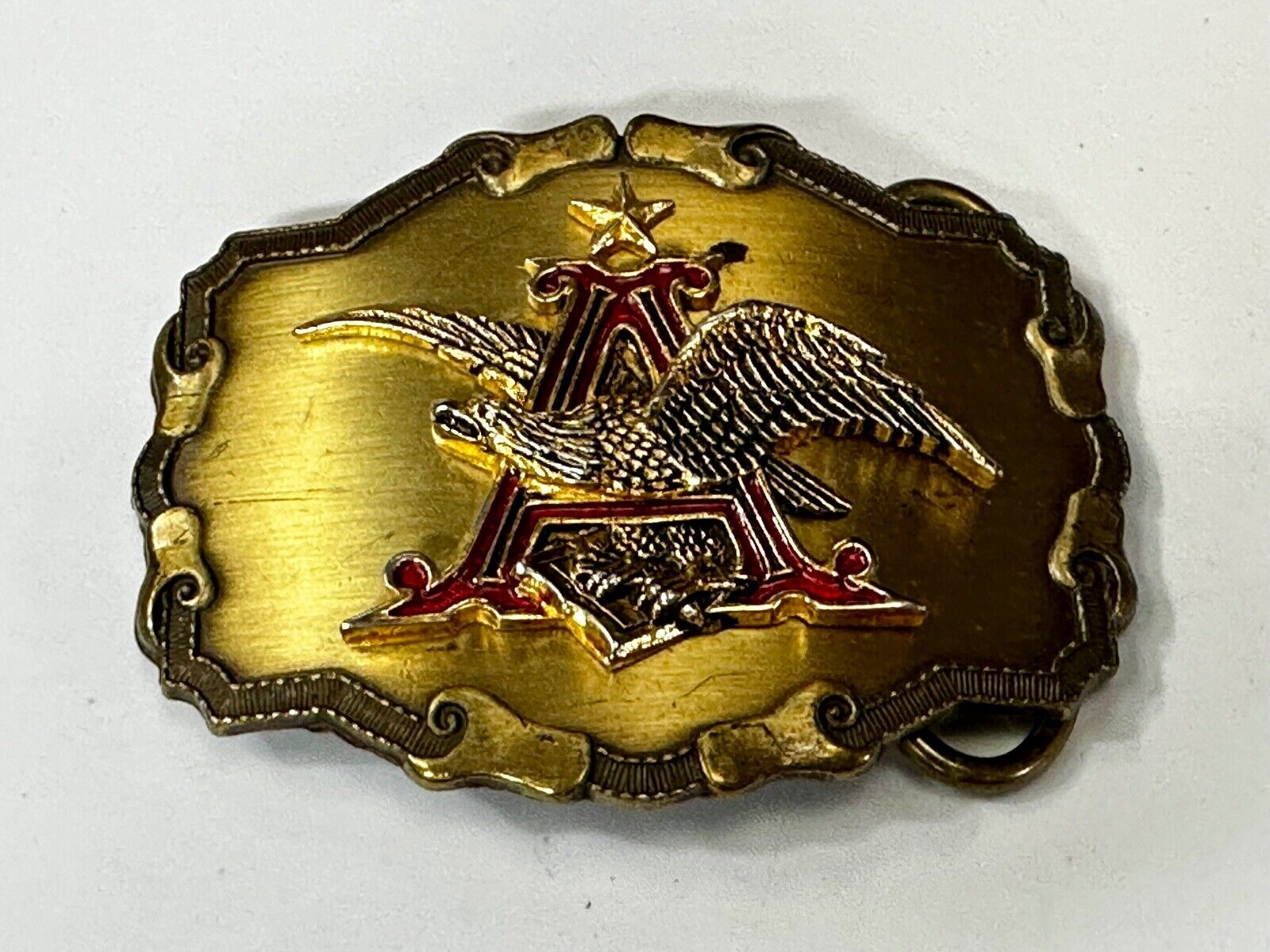 Anheuser-Busch Eagle Beer Co Vintage Western Framed Belt Buckle by Rain-Tree
