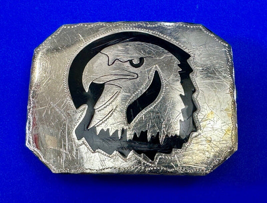 Bald EAGLE Vintage Inlaid Enameled Artisan? Beautiful Craftsmanship belt buckle
