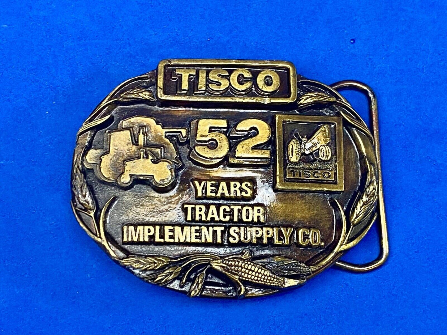 Vtg. Tisco Tractor Implement Supply Agriculture Farm Farming 52 Year Belt Buckle