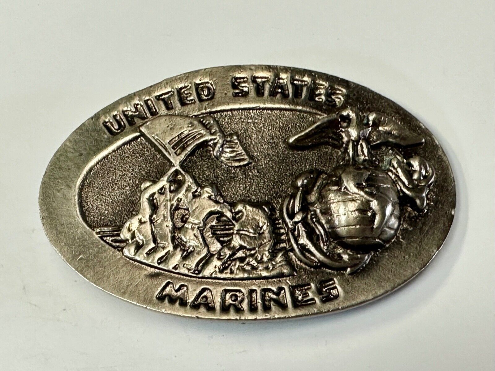 United States Marine's  Flag Memorial Eagle Anchor Emblem vintage belt buckle