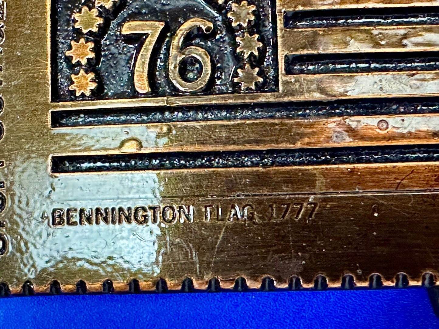 US STAMP Bicentennial celebration America figural belt buckle by Oden