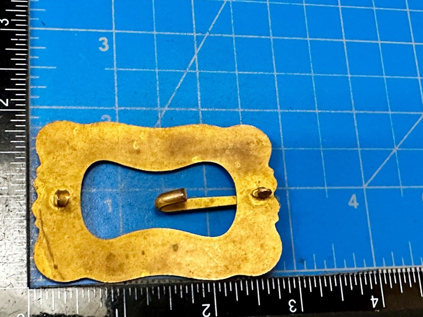Antique? Victorian Art Nouveau Gold Color Filigree Hook Prong Belt Buckle