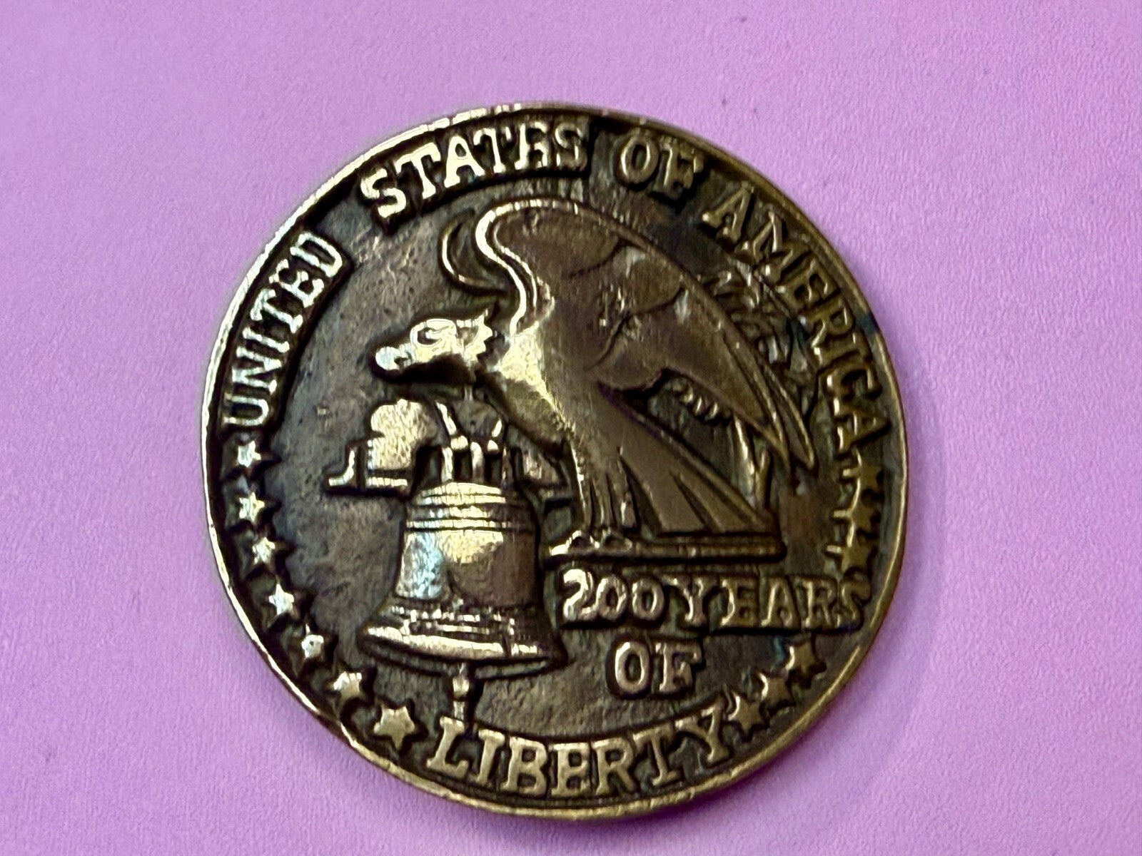 United States Of America 200 Years Of Liberty Solid Brass Belt Buckle Taiwan