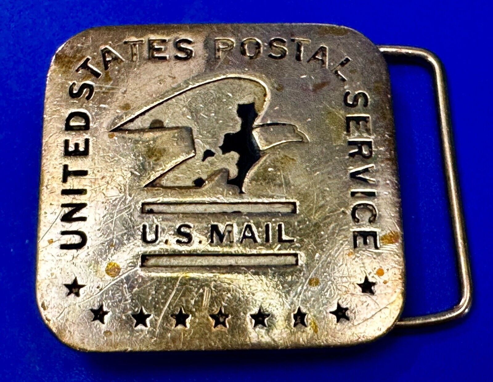 USPS United States Postal Service U.S Mail Solid Brass Belt Buckle