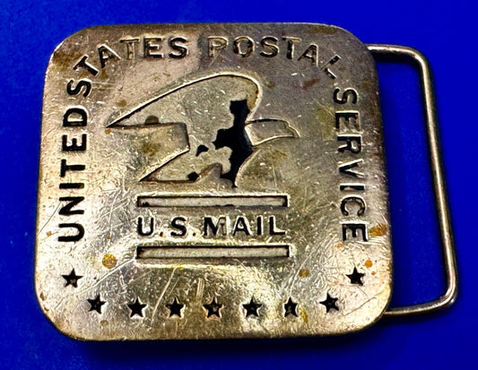USPS United States Postal Service U.S Mail Solid Brass Belt Buckle