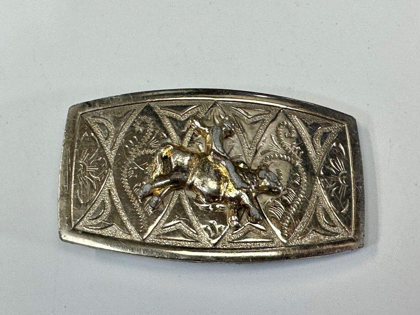 Vintage Cowboy Saddle Bronc western belt buckle to restore