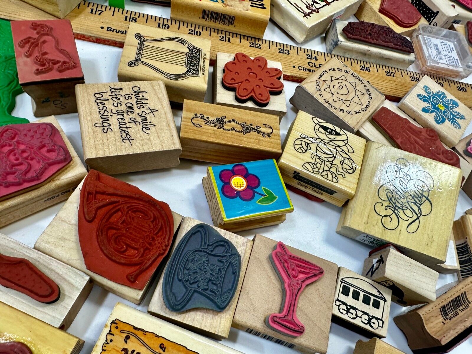 6.7 Pounds of Rubber Stamps HUGE LOT - Mostly NEW! Scrapbook Teachers SCORE!