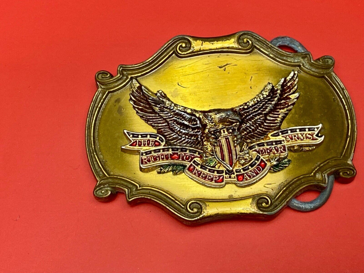The Right to Keep and Bear Arms Vintage 1978 second amendment Eagle belt buckle