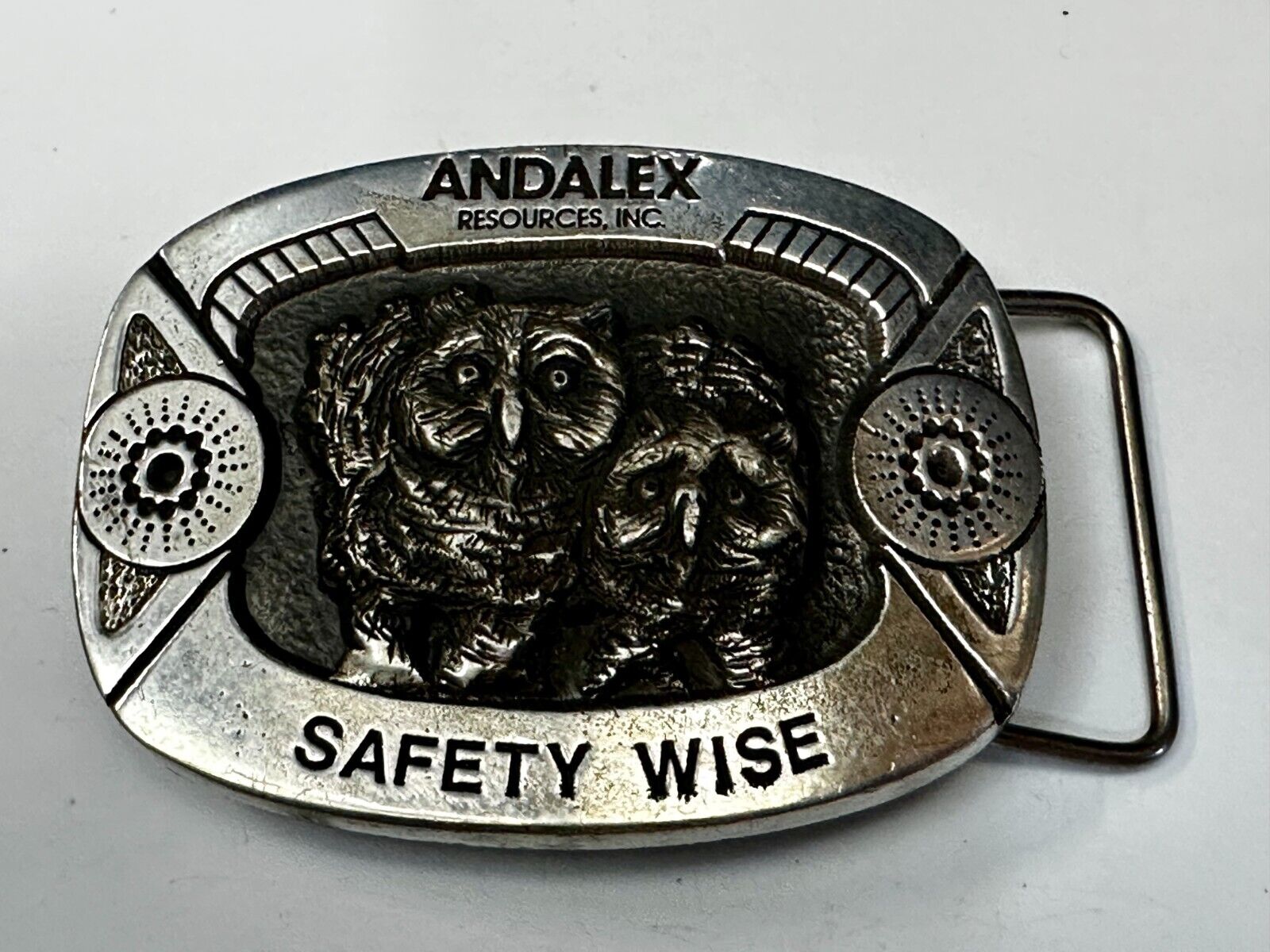 Andalex Resources Inc Safety Wise Night Owl Vintage Gary Prazen Belt Buckle
