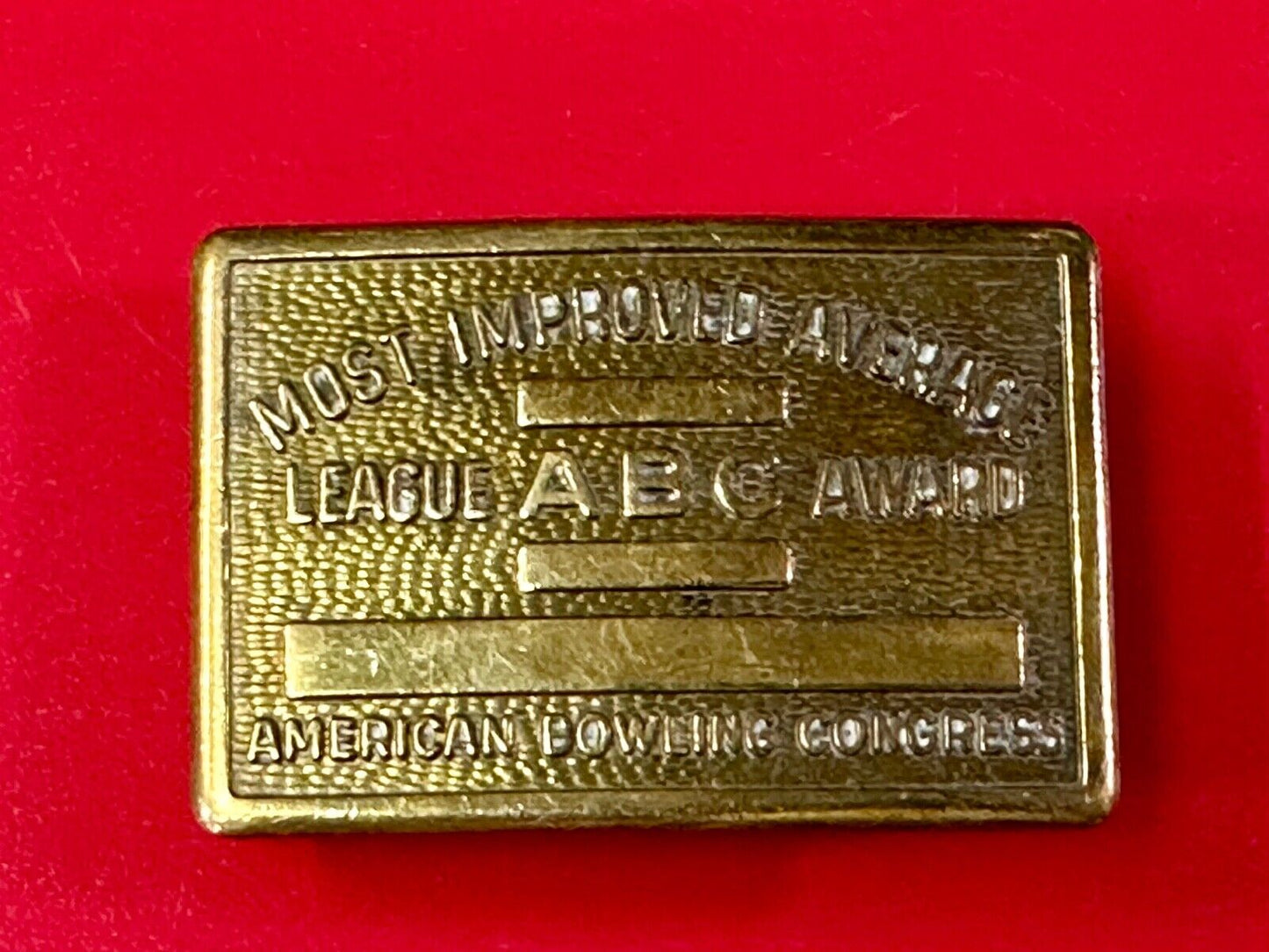 American Bowling Congress BLANK ENGRAVABLE Belt Buckle  - Most Improved Average