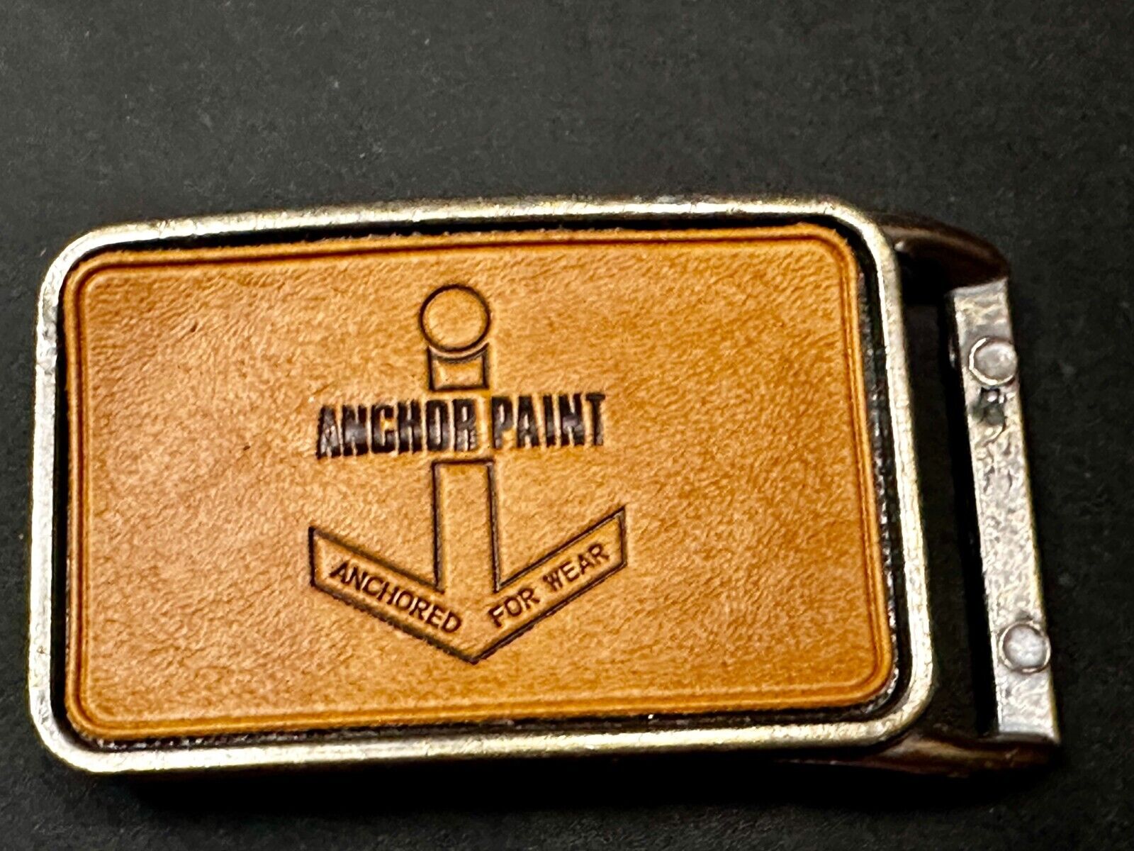 Anchor Paint Anchored For Wear Faux Leather on Metal Advertising Belt Buckle