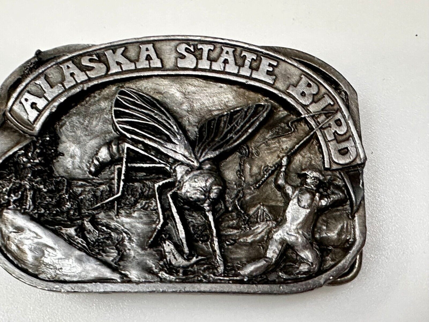 Alaskan Mosquito Alaska State Bird Novelty Fly Fishing Themed Belt Buckle