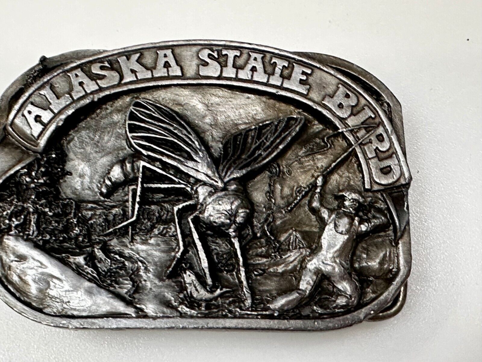 Alaskan Mosquito Alaska State Bird Novelty Fly Fishing Themed Belt Buckle