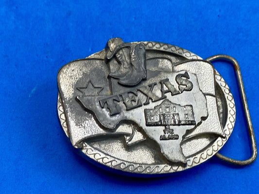 Vintage 1991 C&J Inc TEXAS state boots and hat belt buckle 