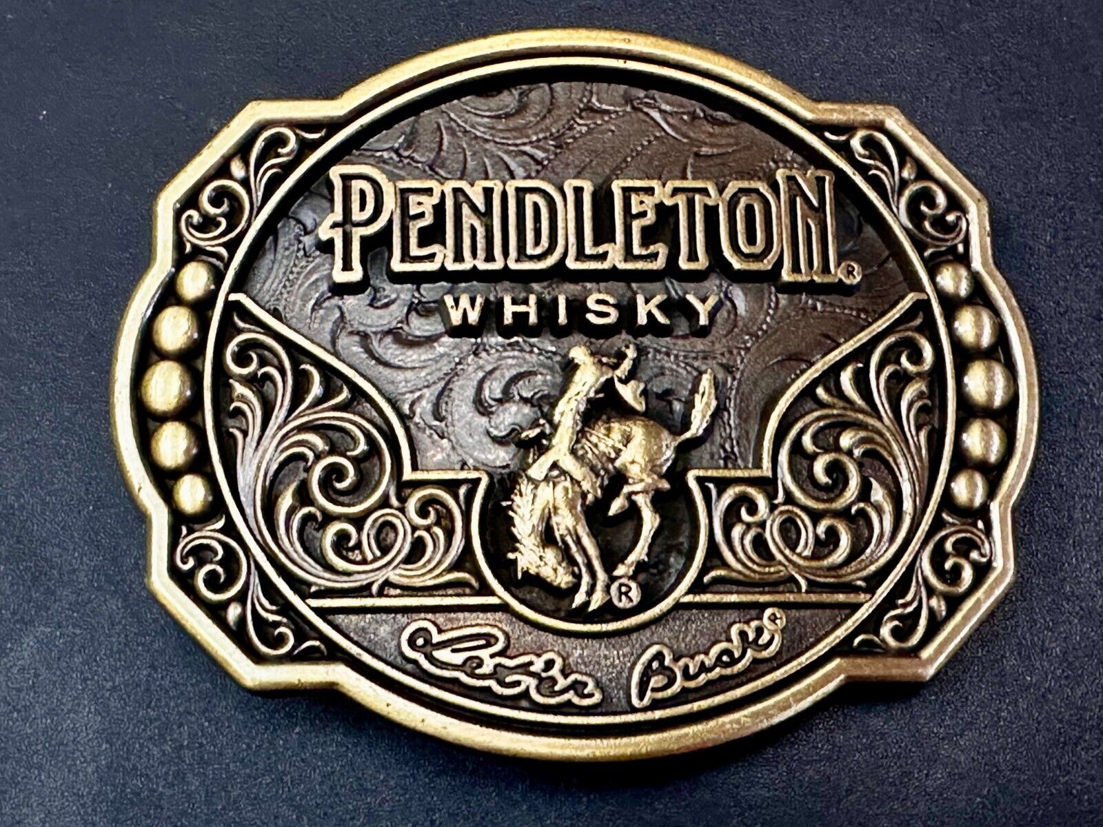 2024 Pendleton Whiskey Let'er Buck Rodeo Cowboy Montana Silversmiths Belt Buckle