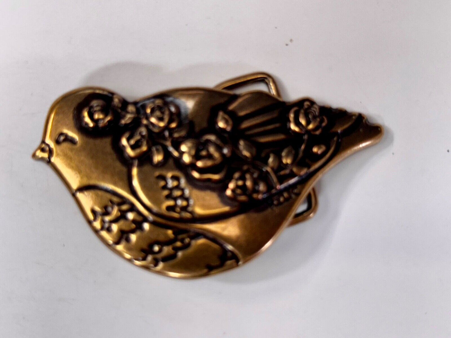 Bird Dove Shaped Cutout Figure Brass Tone Belt Buckle by Relic