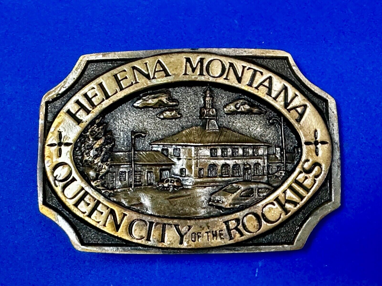Vintage Helena Montana Queen City of the Rocks Vintage Commemorative Belt Buckle