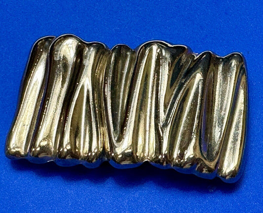 Vintage Crinkle! pattern - Two piece Interlocking silver color belt buckle