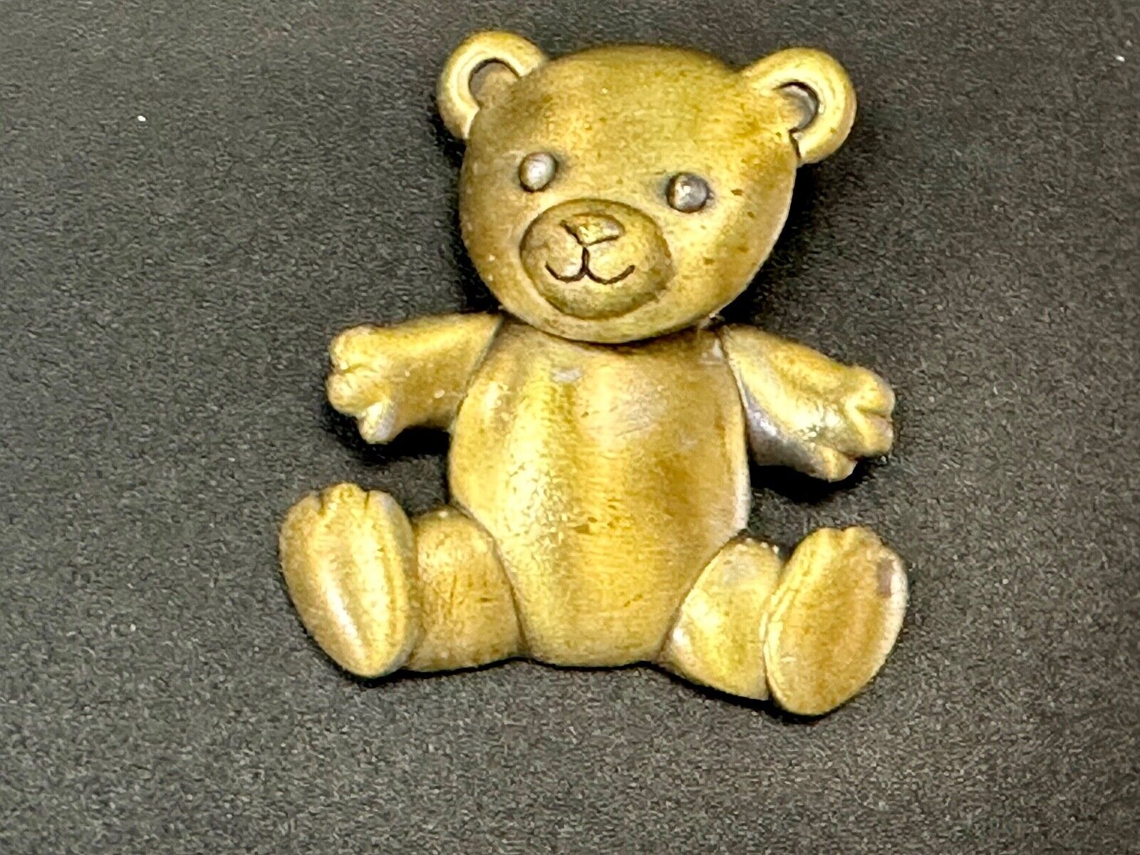 Vintage JJ Jonette Silver Tone Articulated Head Teddy Bear