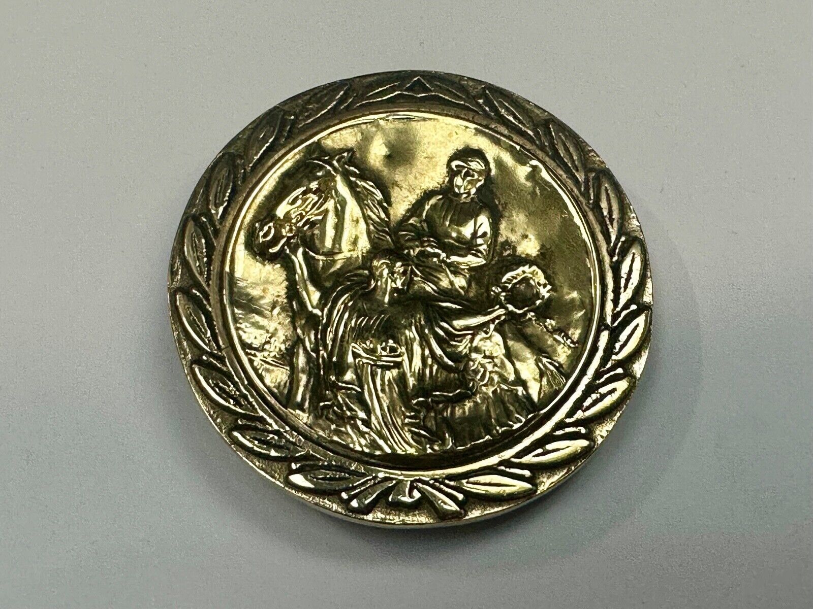 Unique Horse & polo Rider Dress Belt Buckle - Vintage 70s Baron Brass Taiwan