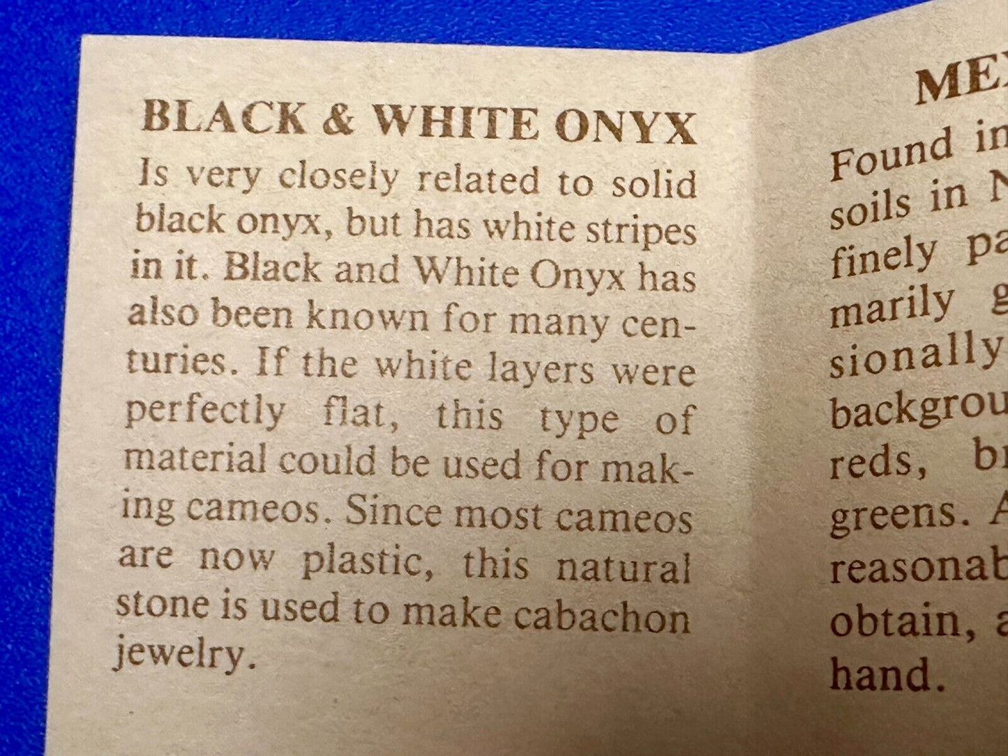 Black & White Onyx Cabochon Cab Stone Mounted In Vintage NOS Ornate Belt Buckle