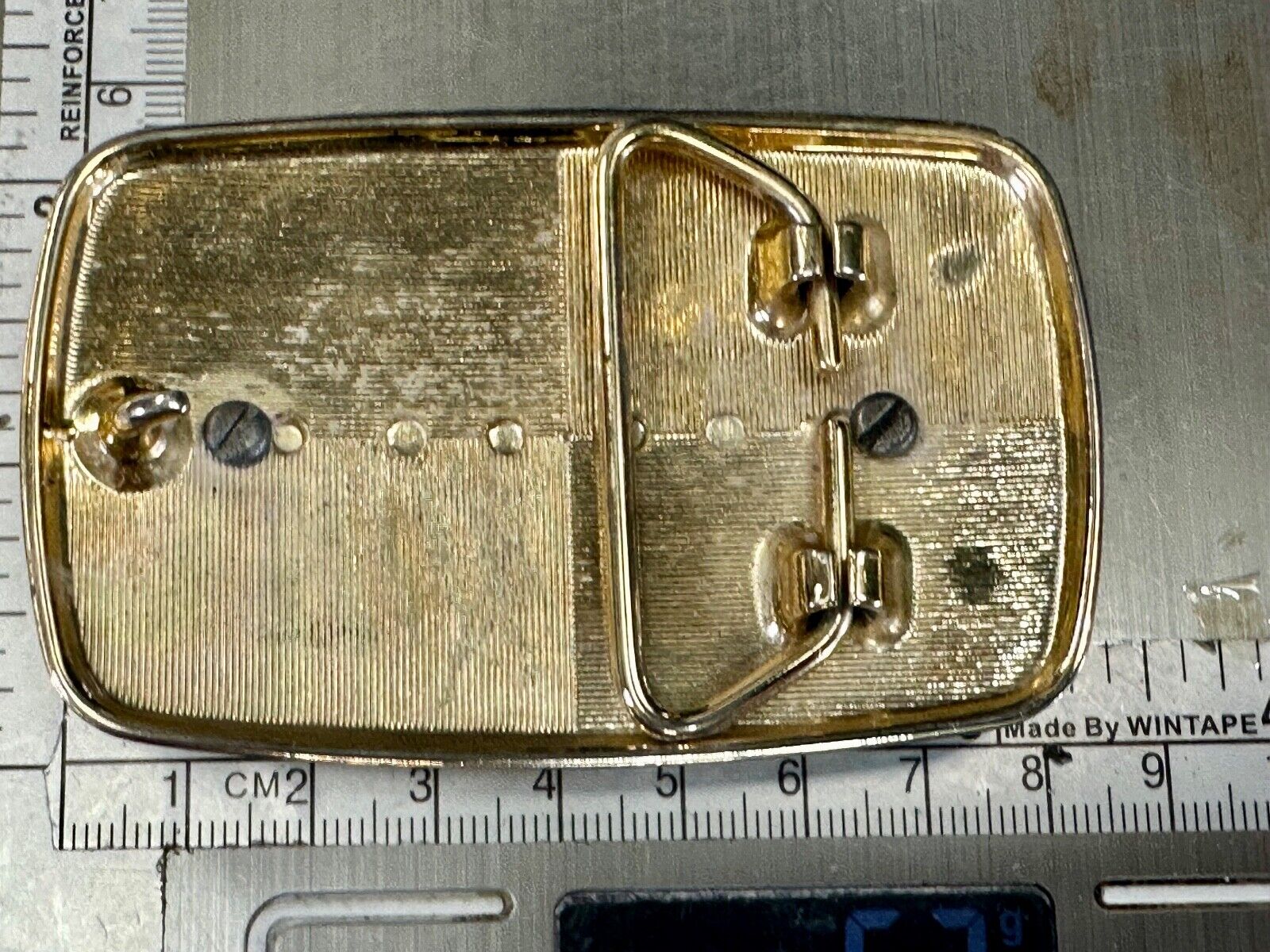 Vintage cabochon cab style flower centerpiece beautiful gold tone belt buckle