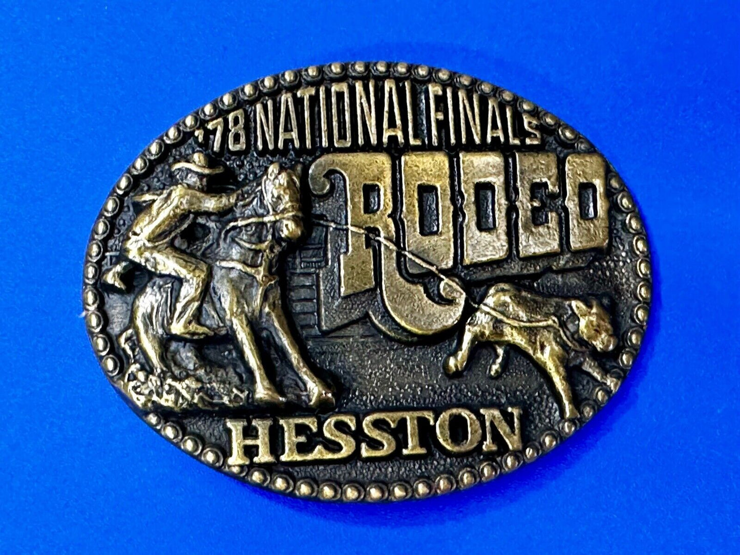 1978 National Finals Rodeo Hesston NFR Fourth Edition Collectors Belt Buckle