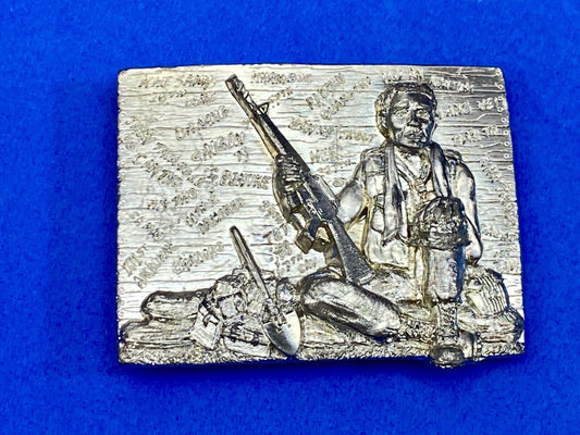 VIntage 1994 The American Vietnam Soldier Commemorative belt buckle by Bergamot 
