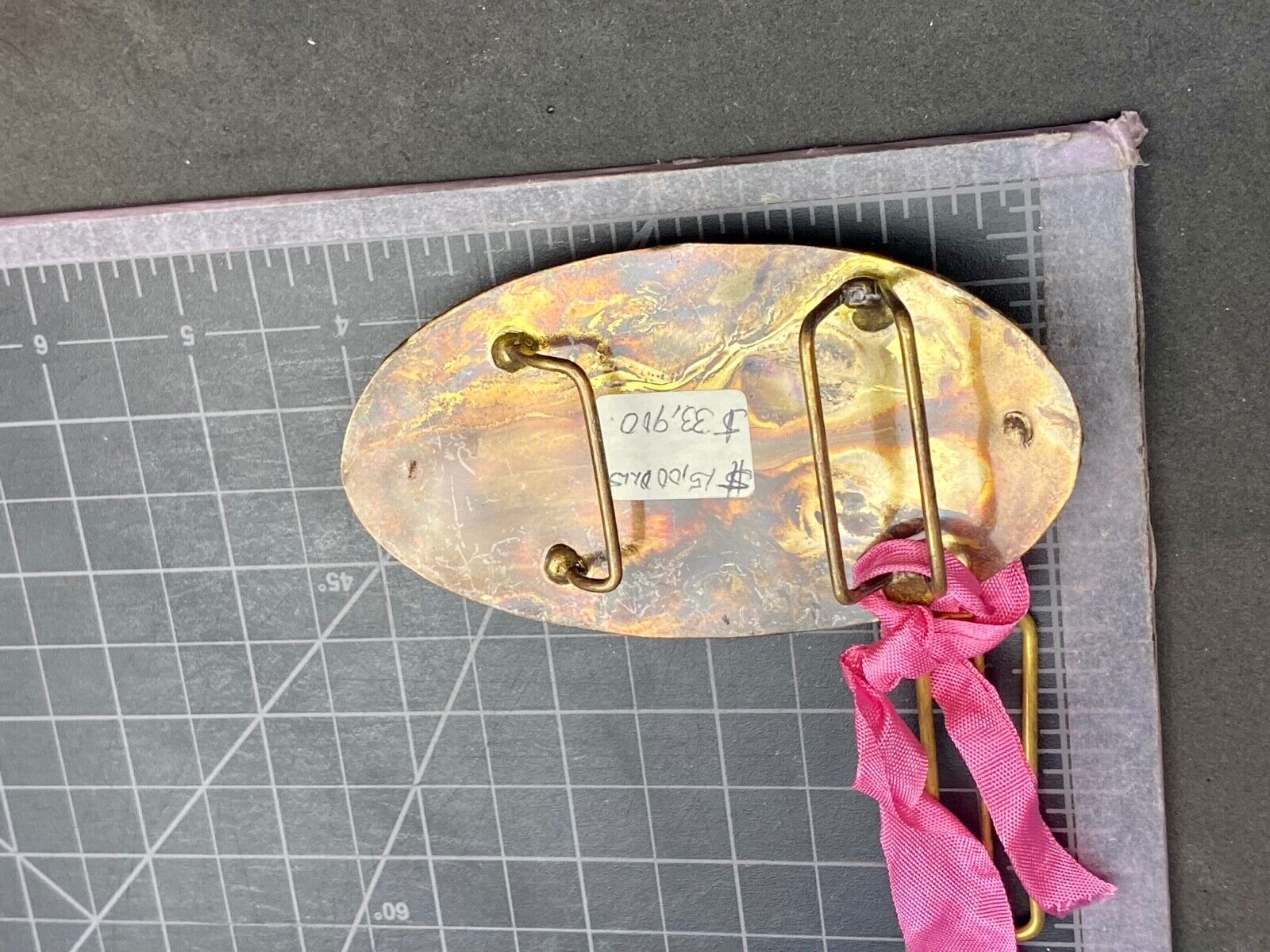 Vintage India inspired mixed metal artisan belt buckle