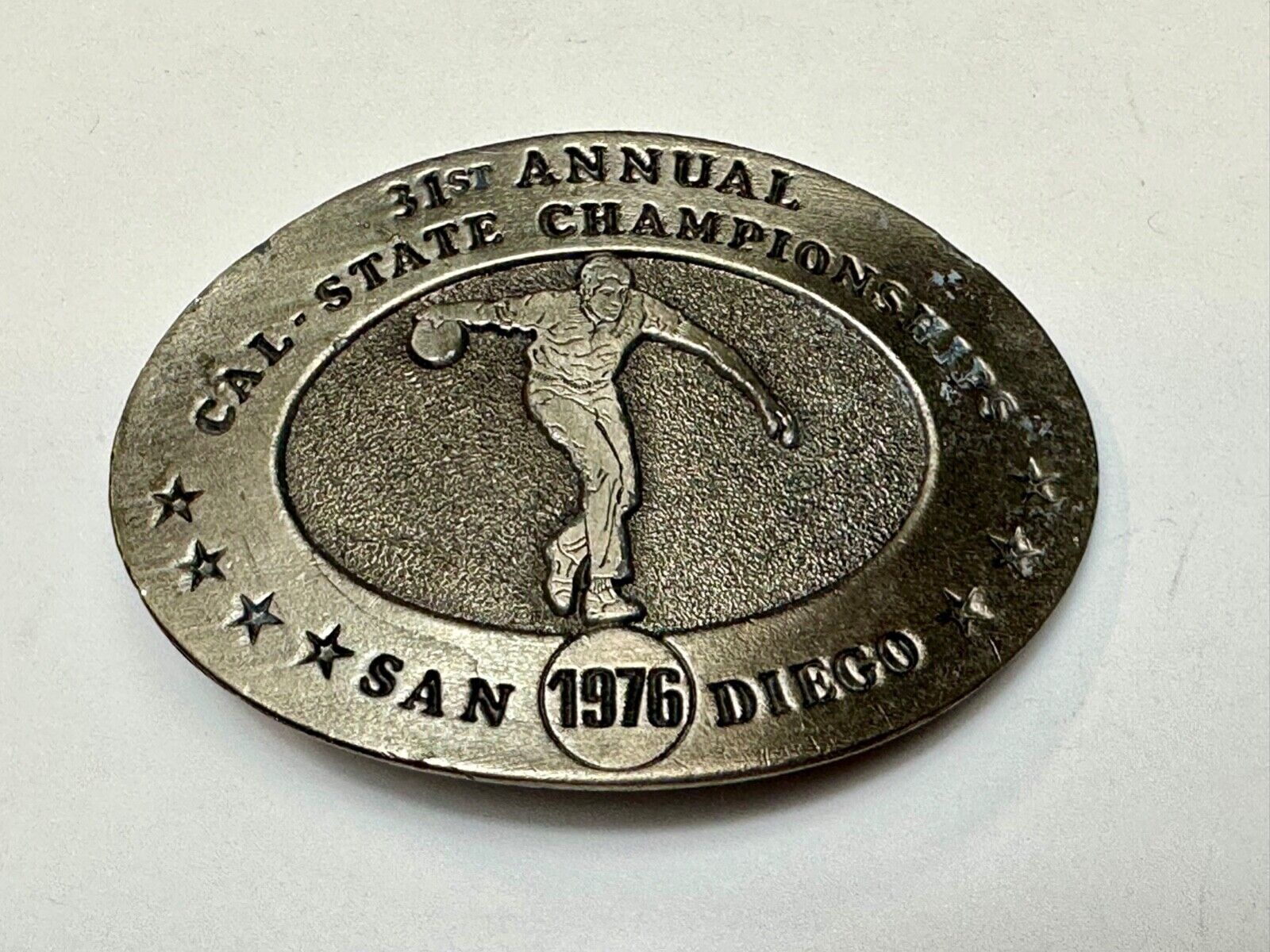 31st State Annual California Championship San Diego 1976 Bowling Belt Buckle