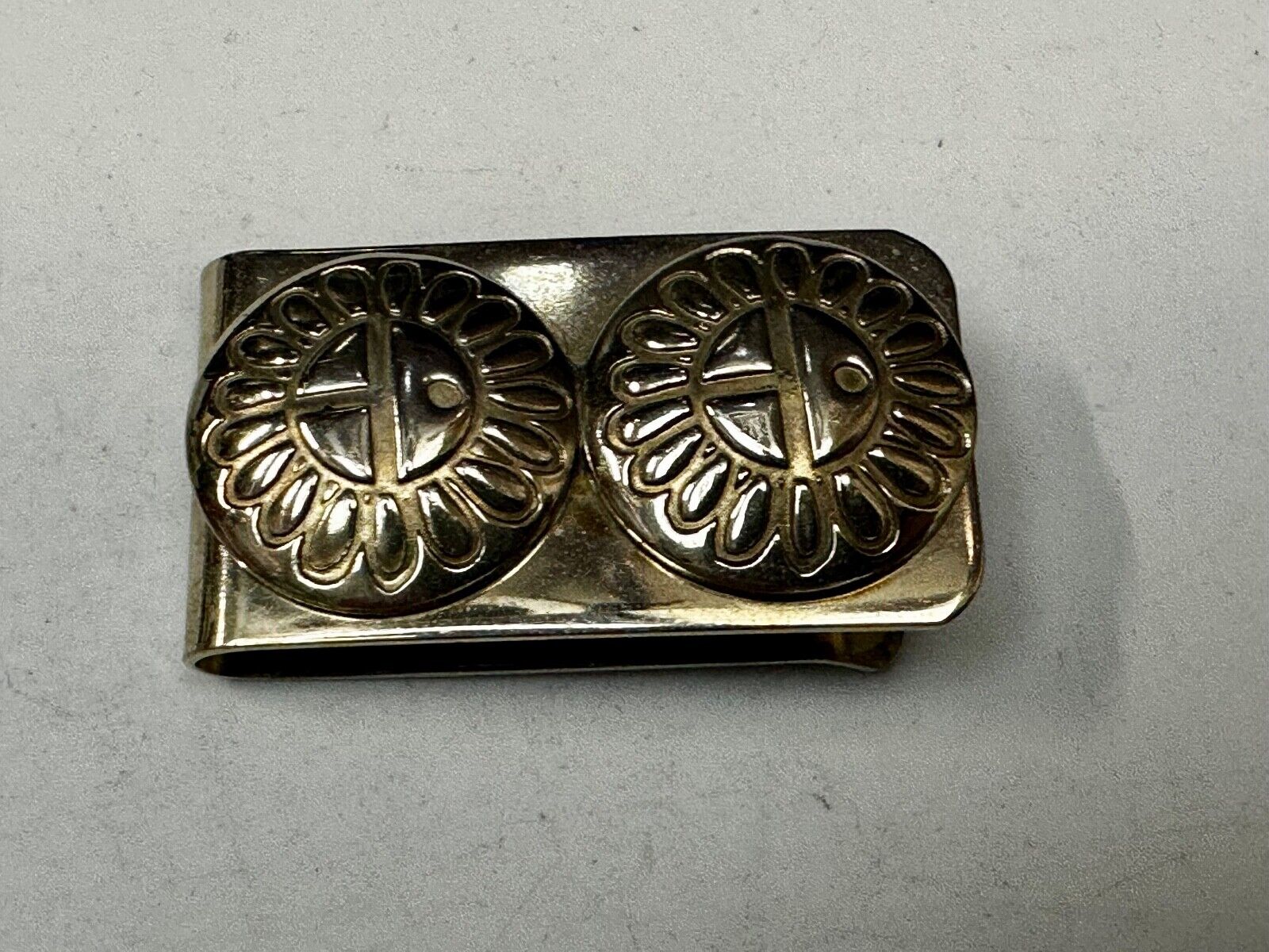Aztec Symbol Mexican Silver Tone Money Clip - unknown to me!