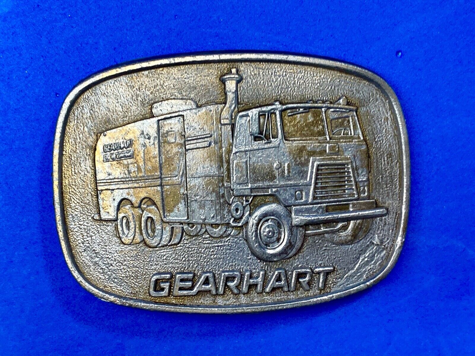 vintage Belt Buckle GEARHART Oil drilling trucking, hauling Industry, Transport 
