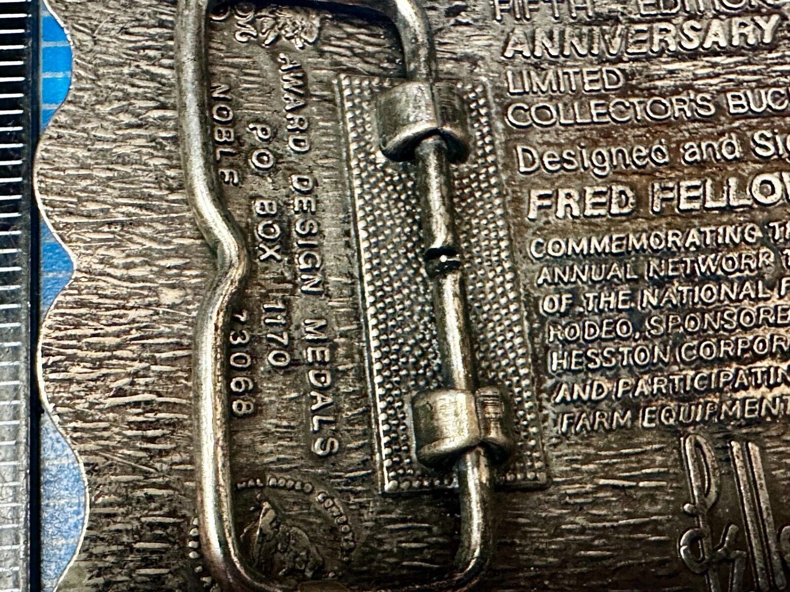 1987 ADM Hesston NFR National Finals Rodeo Cowboys Western Belt Buckle