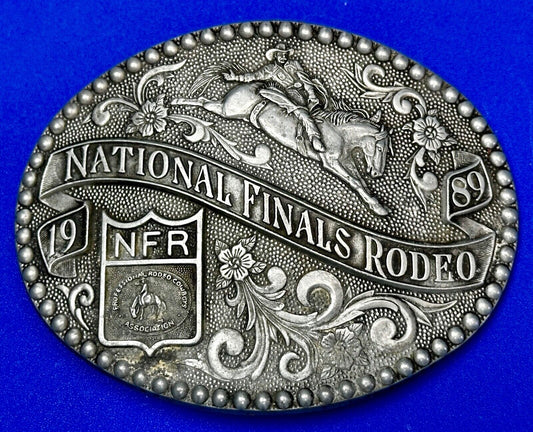 1989 NFR NATIONAL FINALS RODEO COWBOY BELT BUCKLE LAS VEGAS