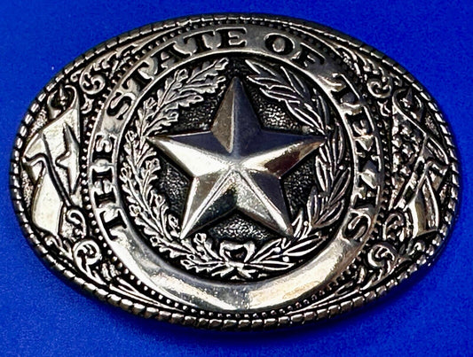 The Great State of Texas - Vintage Gold / Black Color Belt Buckle