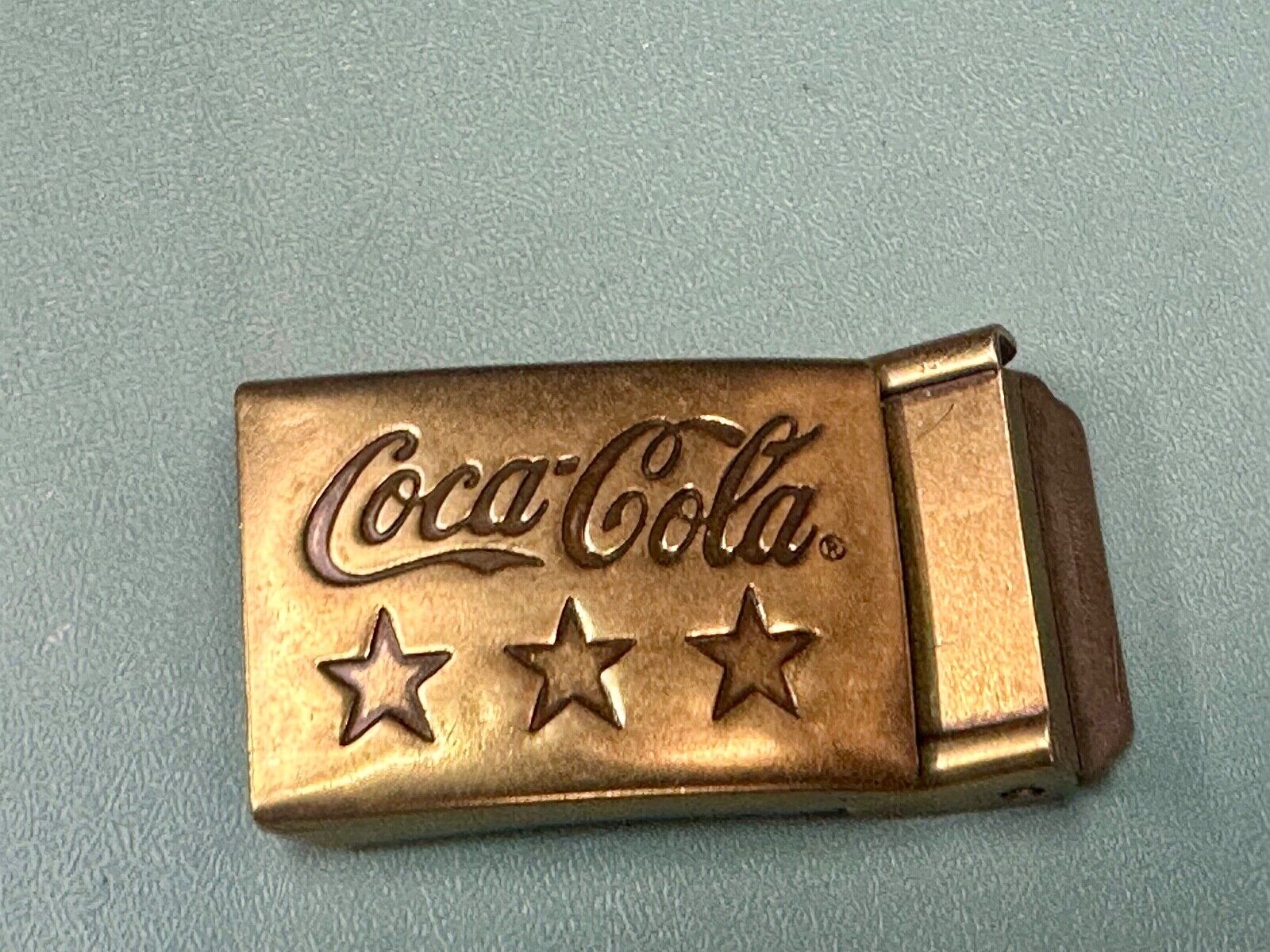 Three Stars - COCA-COLA SODA POP COLLECTORS VINTAGE BRASS TONE BELT BUCKLE
